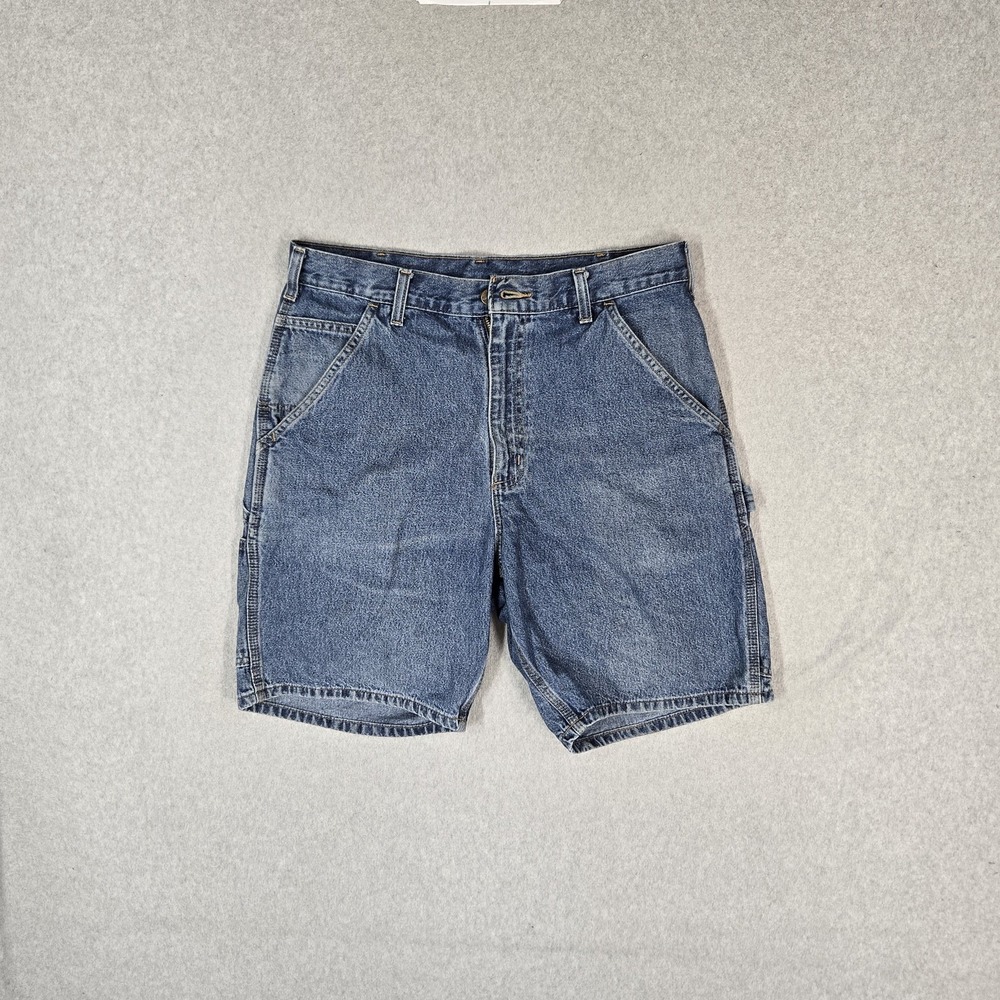 Carhartt Men Shorts 32 Blue Denim Cargo Shorts B03 DPS 9.5" Inseam